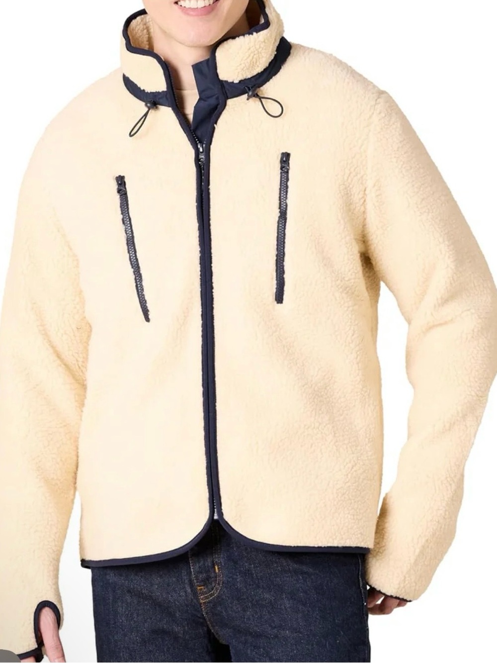 Amazon Essentials Men's Sherpa Fleece Zip Jacket - Large